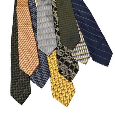 Lote de corbatas de seda vintage para hombre Nautica Bill Blass Alfani corbatas geométricas italianas 9 Foto 1 de 4