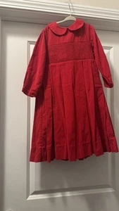 VTG Strasburg Red Christmas Holiday Corduroy Girls Dress Size 5Y - Picture 1 of 5