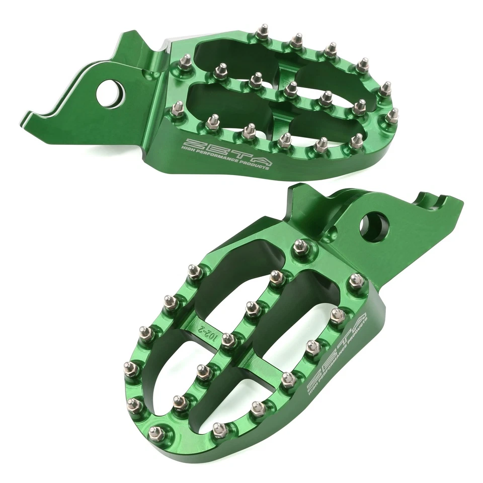 2009-2021 for Kawasaki KX250F ZETA Footpegs Aluminum Green ZE93-1224 - Image 1 of 1