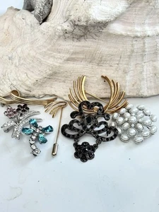 Lotto misto spille vintage 7 pezzi mix pietre designer Krementz Amway - Foto 1 di 6