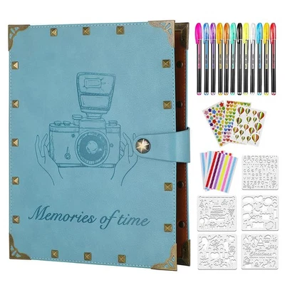 Álbum de recortes de cuero 60 páginas álbum de fotos de memoria de amor 8,5 x 11 pulgadas, Sc... Foto 1 de 4