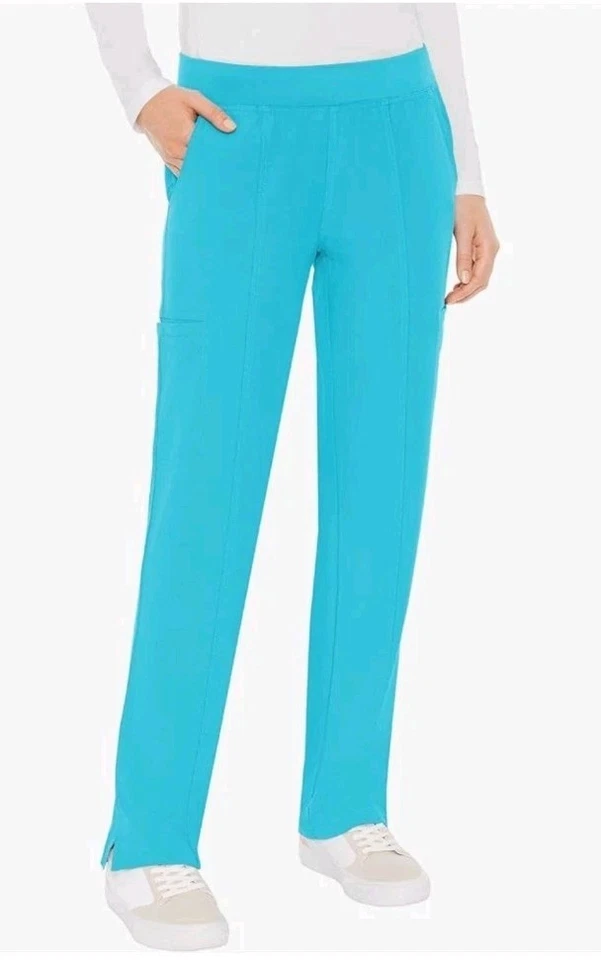 Med Couture Women's Turquoise Blue Yoga Cargo Scrub Pants pockets 5XL New - Image 1 of 1