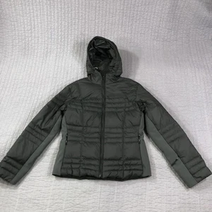 Chaqueta Ellesse Mujer 10 US 38 IT Negra Gris Con Capucha Pluma Puffer Esquí Italia - Imagen 1 de 24