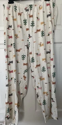 Pantalón de pijama gráfico Dreams & Co solo Navidad Dachshunds mujeres talla grande 26/28 2X Foto 1 de 4