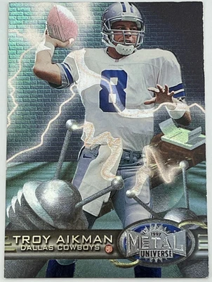 TROY AIKMAN HoF DALLAS COWBOYS 1997 Skybox Metal Universe CARD# 11 - Image 1 of 2
