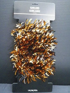 Amscan Halloween Tinsel Garland Orange and Black 9 Feet - Picture 1 of 2