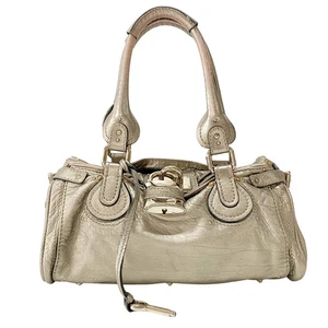 CHLOÉ Paddington Gold Leather Shoulder Bag - Picture 1 of 17