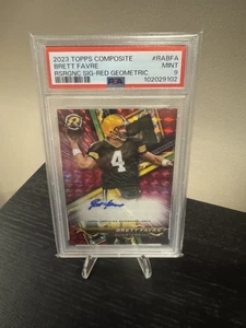 2023 Topps Composite Resurgence Brett Favre Auto Red Geometric /3 PSA 9 - Bild 1 von 2