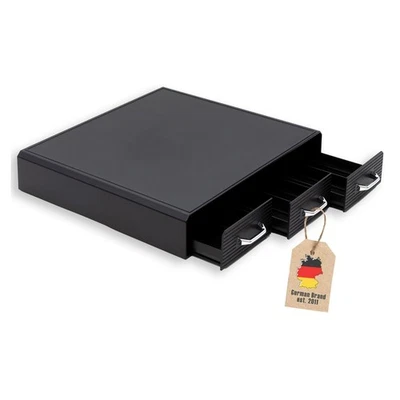 INTIRILIFE Kaffee Kapselhalter 3 Schubladen - Nesspresso (48 Stück) oder K-Cup (36 Stück)