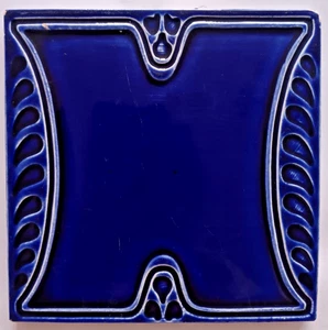Steingutfabrik Witteburg Jugendstil Fliese Art Nouveau Antik 1900 - 14,7 x 14,7 - Bild 1 von 2