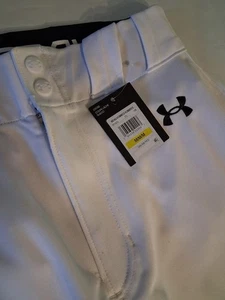 Baseball Pants Men’s Size Medium White High Rise Flat Front Tapered Under Armour - Picture 1 of 5