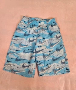 Boys Nike Swim Trunks Sizes 10/12 Medium Light Blue - Picture 1 of 10