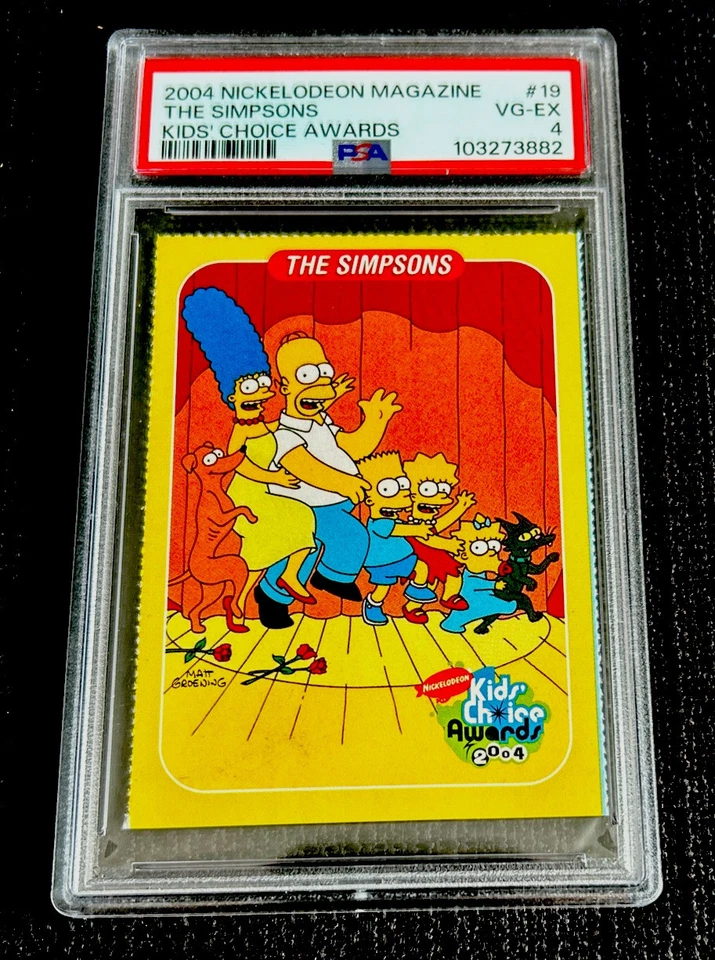 Tarjeta The Simpsons Rookie Rara Nickelodeon Kids 2004 Bart/Homer/Marge PSA 4 Foto 1 de 2