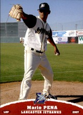 2007 Lancaster Jethawks Grandstand 22 Mario Pena Managua Nicaragua Baseball Card