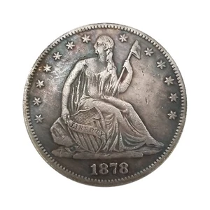 Moneda de plata antigua dólar estadounidense libertad sentada 1878 - Imagen 1 de 7
