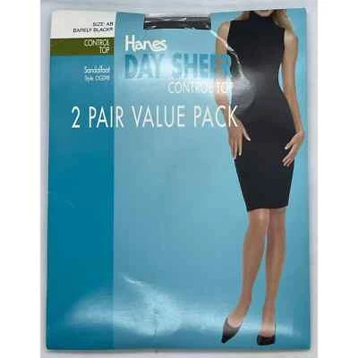 Pantimedias Hanes Day Sheer Talla AB Apenas Negras Control Top Sandalia OG098 Nuevas Foto 1 de 2