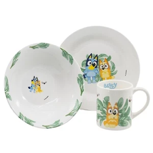 Bluey und Bingo Kinder 3 teiliges Geschirr Set Keramik Teller Schüssel Tasse - Bild 1 von 3