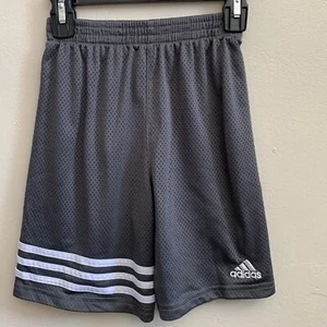 Adidas Grey with White Stripes Kid's Athletic Shorts Size 7 - Picture 1 of 7