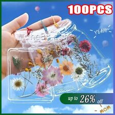 100PCS Transparent Dried Flower Bookmarks Clear DIY Bookmarks for Dried Flowers