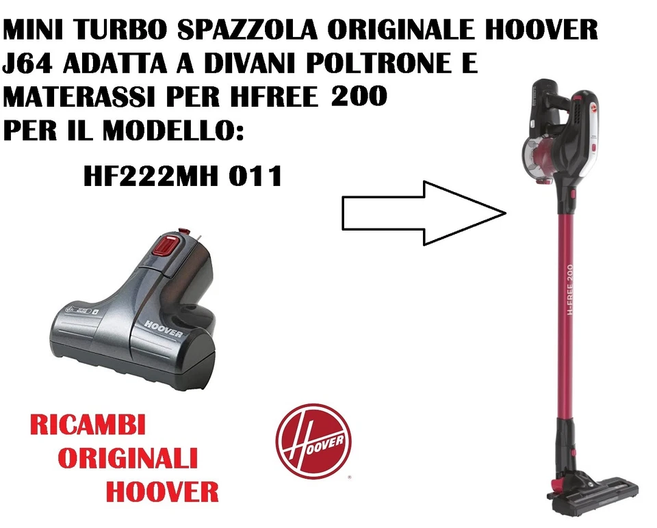 MINI TURBO SPAZZOLA A RULLO ASPIRAPOLVERE H-FREE 200 HOOVER J64 HF222MH 011 - Immagine 1 di 1