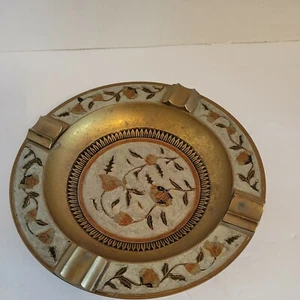 Vintage Brassworks India Brass Floral Ashtray Quality Piece. - Picture 1 of 7