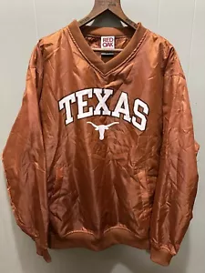 Red Oak Burnt Orange Texas Longhorns Pullover Windbreaker Jacket Shirt Sz Medium - Picture 1 of 6