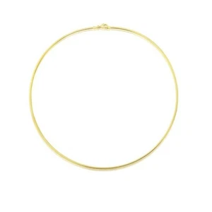 Collar cadena Omega Serpiente plata de ley 925 ba�ada en oro 18kt 1mm Italiano - Imagen 1 de 1