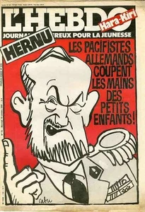 "L'HEBDO HARA-KIRI N°13 du 14/10/1981" CABU: HERNU / ACCIDENT DE CHASSE AU CAIRE - Imagen 1 de 2