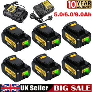 18V Battery Li-Ion For DEWALT DCB184 XR 6Ah Slide DCB182 DCF885 DCB200 & charger - Picture 1 of 23