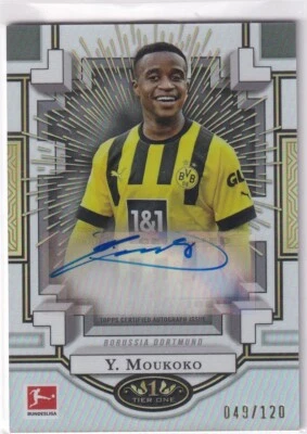 Topps Tier One 2023 No. XPA-YM Youssoufa Moukoko Auto 49/120 - Image 1 of 2