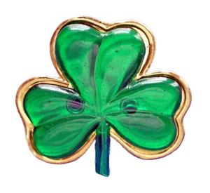 RARE Hallmark PIN St Patrick Vtg SHAMROCK Gold FOIL '70s Irish Brooch PROTOTYPE? - Picture 1 of 2
