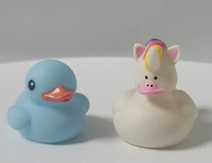 Mini Rubber Duck Lot of 2: Unicorn and Blue - Picture 1 of 11