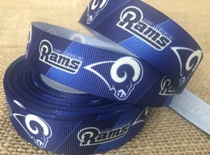 1 Yards 7/8" LOS ANGELES RAMS Inspired Grosgrain Ribbon - # 2 - Picture 1 of 1