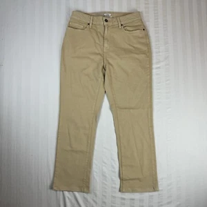 L.L. Bean Jeans Womens 10 Petite Classic Fit Straight Leg High Rise Tan Beige - Picture 1 of 17