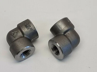 2x AAP 1/4" 8mm 90 Degree High Pressure Threaded Elbow F-F NPT PE08 03249101 - Image 1 of 4