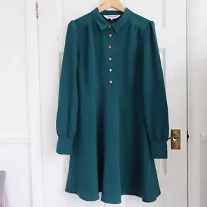 Harkel Dress Size 14 Teal Shirt Dress tea Vintage Style Worn Once Knee Length - Picture 1 of 4
