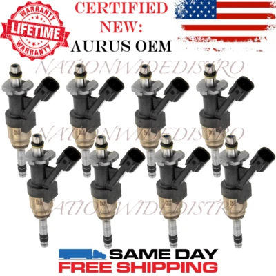 8x OEM NEW AURUS Fuel Injectors for 2015 2016 2017 GMC Yukon 5.3L V8 A12668390 - Image 1 of 4