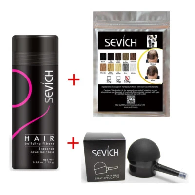 Juego de fibras para construcción capilar 3 piezas relleno color polvo 100 g 25 g aplicador cabello fino Foto 1 de 4