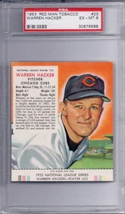 1953 Red Man Redman Set # 23 Warren Hacker EX MT PSA 6 - Picture 1 of 1