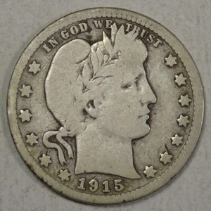 1915-S Barber Quarter, Very Good, Scarce           1231-34 - Picture 1 of 2