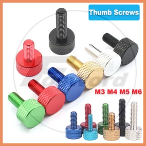 Knurled Thumb Screws Aluminum Alloy DIY Tighten Hand Grip Knob Bolts M3 M4 M5 M6 - Picture 1 of 133