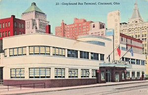 Postkarte OH Cincinnati Ohio - Greyhound Bus Terminal 1942 - Art Deco Vintage (D8) - Bild 1 von 4