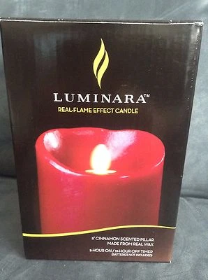 LUMINARA VELA PILAR PERFUMADA CANELA BORGOÑA 5" CON TEMPORIZADOR DE 5 HORAS - USADA -LEER Foto 1 de 4