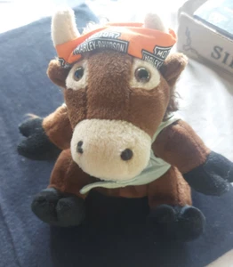 Vintage 1999 Harley Davidson Torque Bull Plush Beans 7 Inch Stuffed Animal Toy - Picture 1 of 10