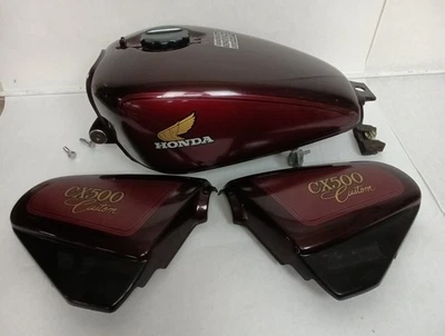 1979-1982 Honda CX500C 500 Custom Gas Tank Fuel Tank Side Cover Set Clean Inside - Image 1 of 4