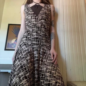 Vintage IN San Francisco Brown Layered Halter Dress Small - Picture 1 of 7
