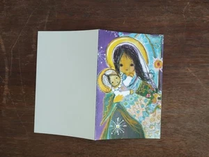 BIGLIETTO D'AUGURI NON USATO MADRE CON BEBè - Picture 1 of 2