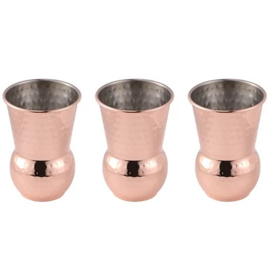  3pcs 400ml Rose Copper Cup Moscow Mule Shot Glasses Retro Wine Goblet Toasting - Image 1 of 4