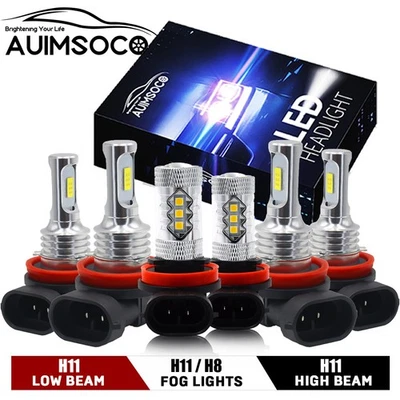 Combo de faros LED altos/lojos + bombillas antiniebla 6x 6000k para Nissan Altima 2007-2019 Foto 1 de 4