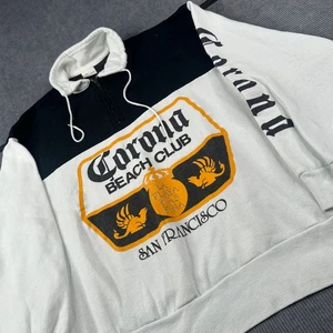 Vintage 90’s Corona Beach Club Beer Surf White Black - Large Sweatshirt - Bild 1 von 7